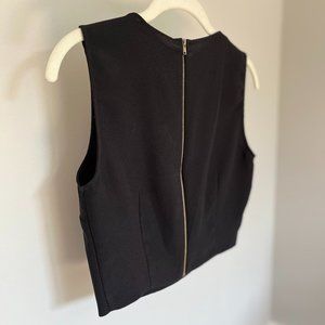 Zara Black Crop with Gold Zipper Detail